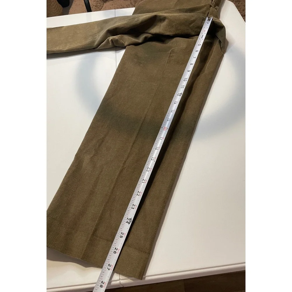 Lauren Ralph Lauren Mens Corduroy Pants Olive Brown Stretch Straight 40W x 30L